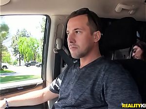 Monique Alexander blows a phat stiffy in the car