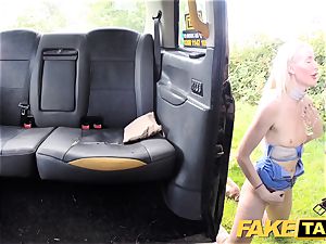 faux taxi Golden shower for torrid nymph followed anal invasion orgy