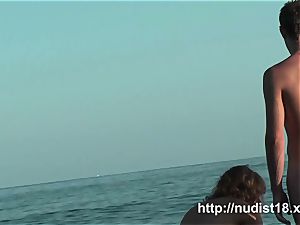 spectacular nymph spy at beach ultra-cute ass naturist shots